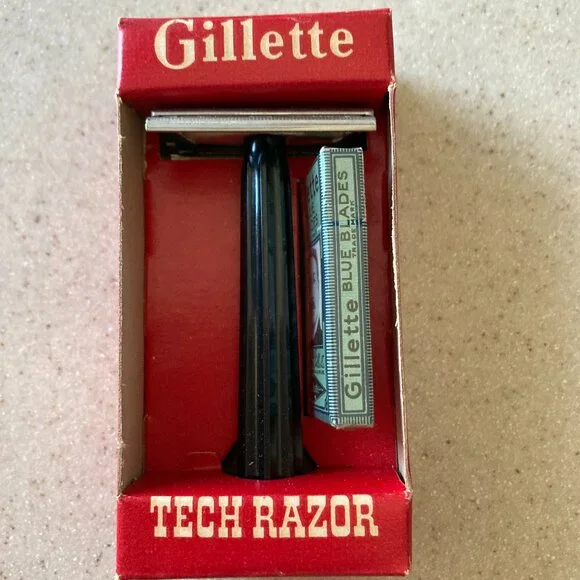 Gillette Tech Razor Vintage with Blue Blades NOS - Picture 5 of 15